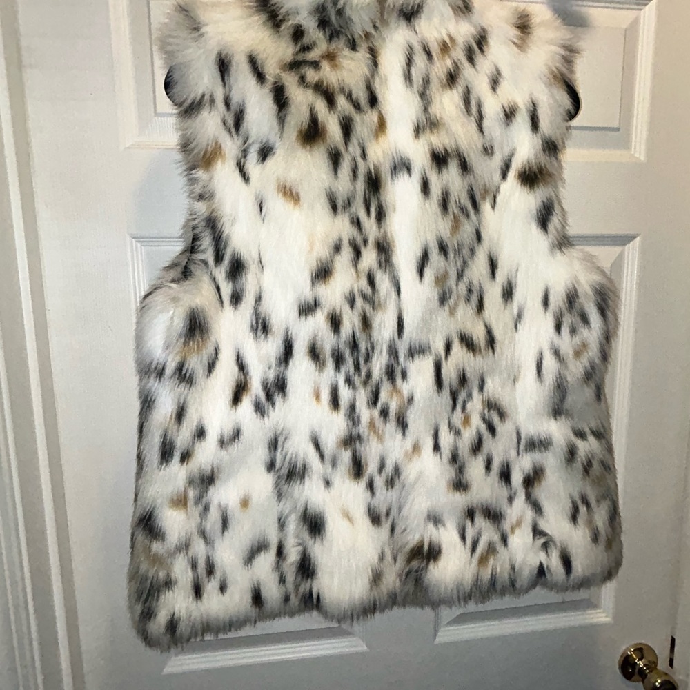 Michael Kors White and Gray Faux Fur Trim Jacket